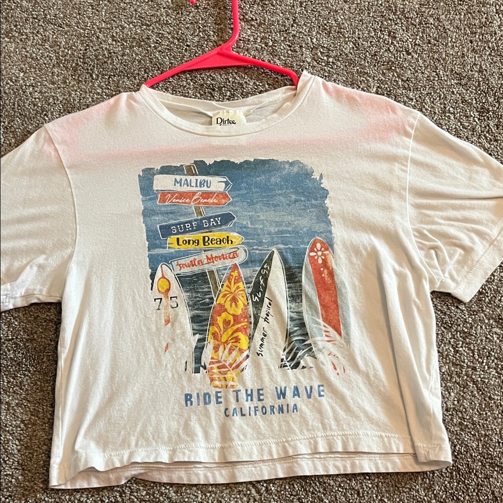 White Surfboard Graphic T-Shirt